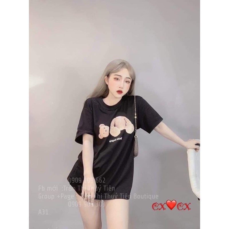Áo phông gấu rơi đầu 2 màu