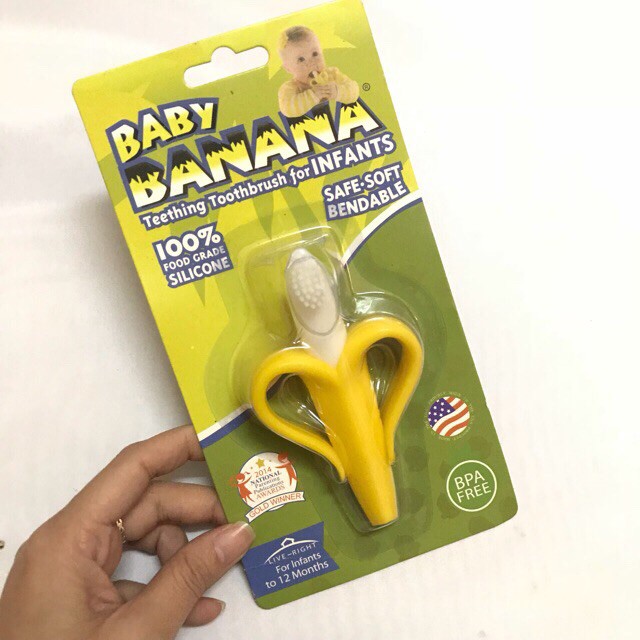 Gặm nướu cho bé, ngậm nướu silicon chuối BQSHOP