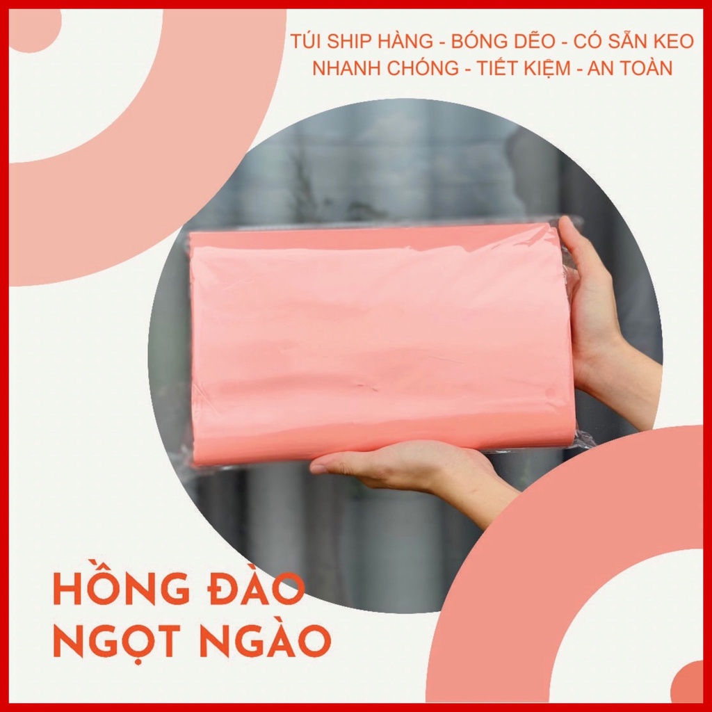 [TÚI NIÊM PHONG PASTEL] SET 100 Túi gói hàng niêm phong hồng đào, túi Pe màu Hồng đào Pastel-  lớp keo dán siêu tiện lợi