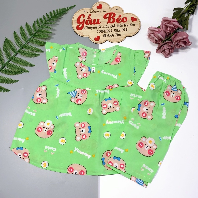 Bộ tole bé gái, lanh bé gái QUẦN LỬNG tole lanh cho bé size: 3-35kg (chọn mẫu inbox)