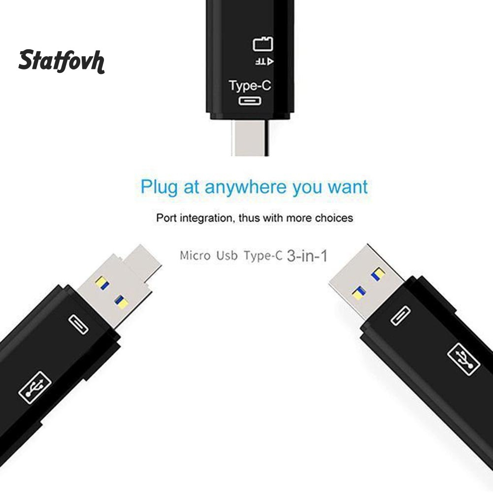 Đầu Đọc Thẻ Nhớ 5 Trong 1 Usb 3.0 Type-C Micro Otg Tf | BigBuy360 - bigbuy360.vn