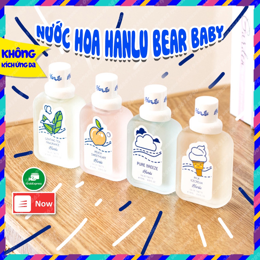 (Kèm quà tặng) Nước hoa xịt thơm BEAR BABY trẻ em 50ml cho bé có làn da nhạy cảm tránh muỗi đốt