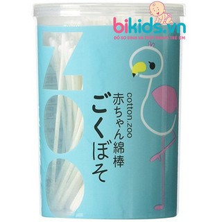 Tăm bông thân giấy COTTON ZOO 200 que - xanh