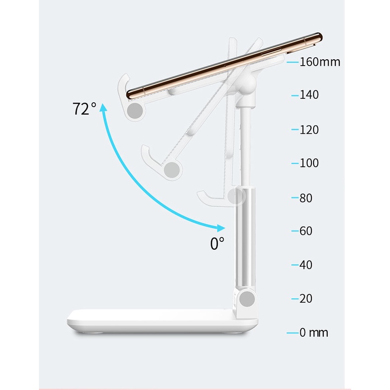 Giá đỡ điện điện thoại để bàn xem video khung gấp gọn điều chỉnh đa năng - kẹp livetream K3 - Orio