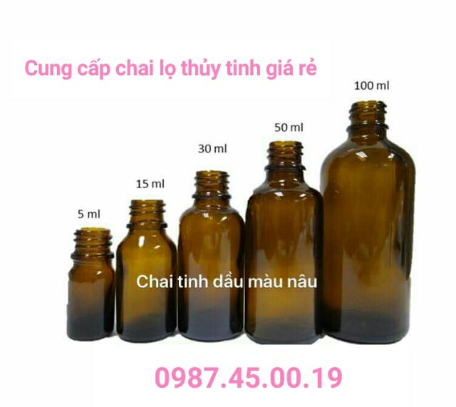 VỎ CHAI TINH DẦU PHUN SƯƠNG THỦY TINH 5ML ĐẾN 100ML