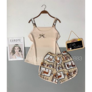 Bộ ngủ nữ lụa satin 2 dây bigsize 40-80kg