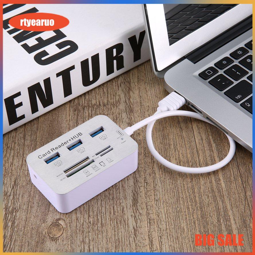 Hub USB 3.0 3 cổng thiết kế đa năng có đầu đọc thẻ