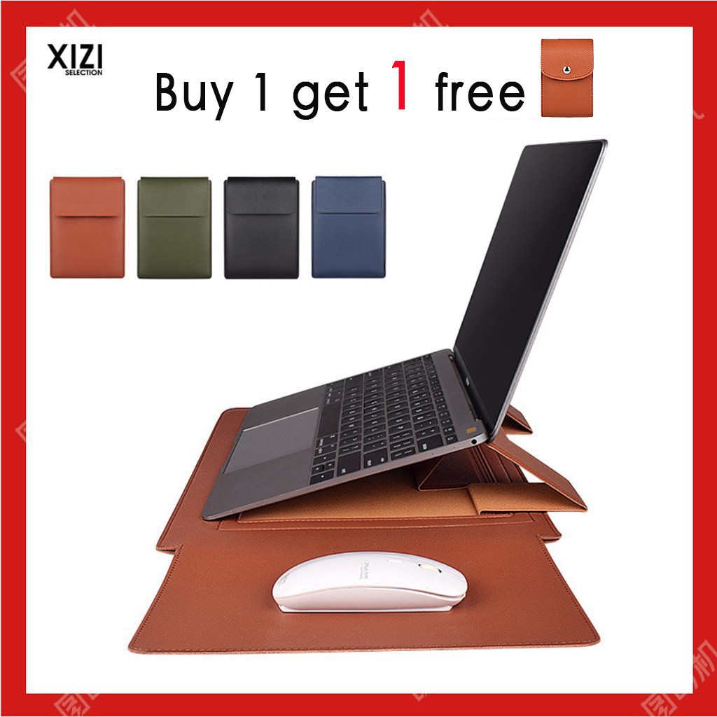 DELL Túi Da Đựng Laptop 2 Trong 1 Chống Thấm Nước Có Giá Đỡ Từ Tính Cho Laptop Notebook Matebook Xiaomi Huawei 11 13 15 16 Inch 2019 A2141 Ipad 12.9 Xps 13 Pro 14
