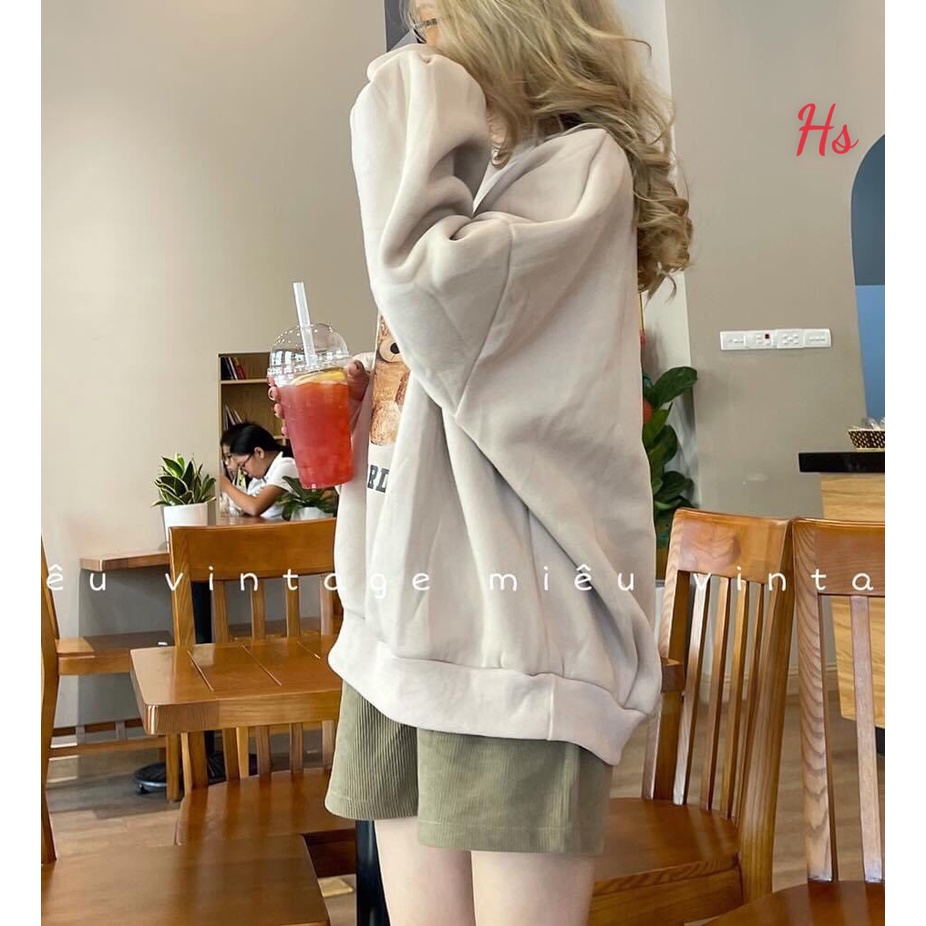 Áo sweater bear chất nỉ cotton in gấu bông [ đổi trả miễn phí ] áo nỉ form rộng freesize | BigBuy360 - bigbuy360.vn