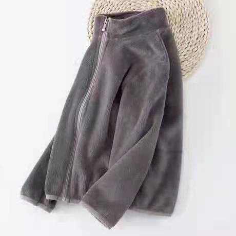Áo Khoác Cardigan Lông Cừu San Hô Phối Khóa Kéo Thời Trang Thu Đông 2022 Mới Cho Bé