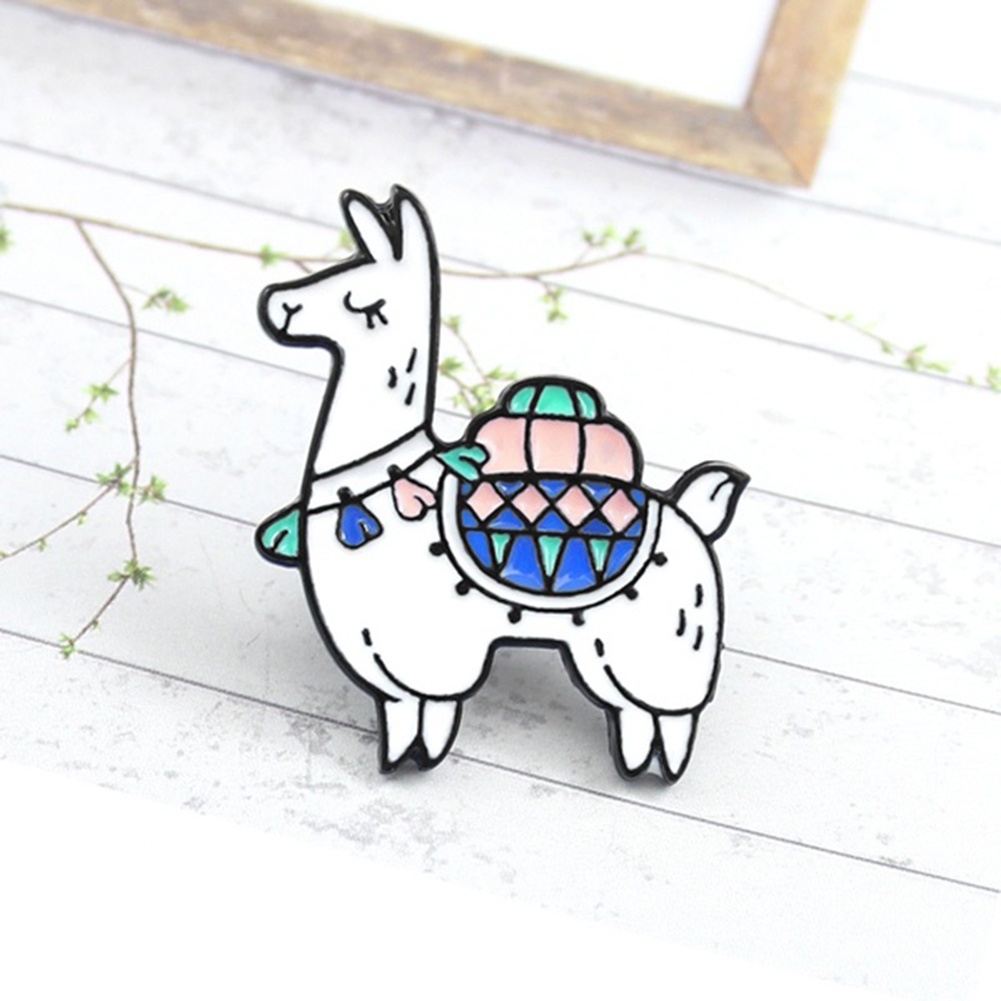 Ghim cài khuy áo hình lạc đà Alpaca dùng để trang trí đồ jean