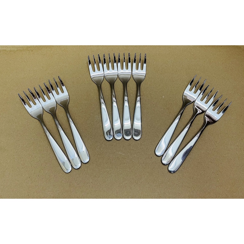 Sét 10 Nĩa Bánh Inox #304 Cao Cấp Cán Bầu