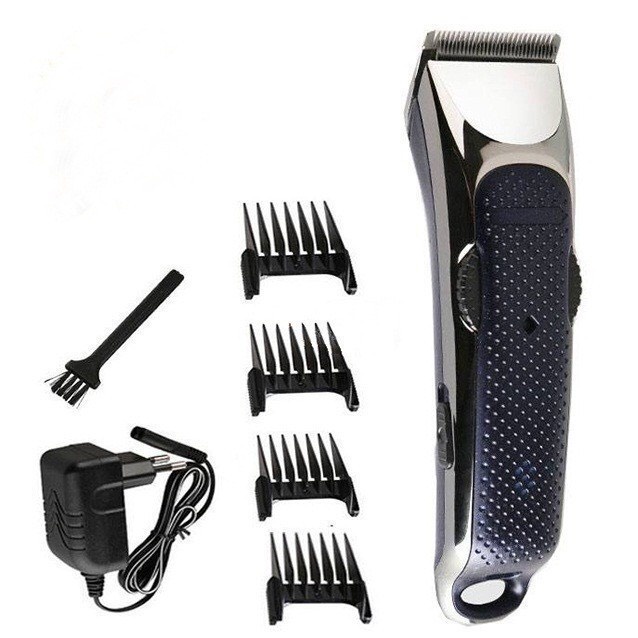 Tông đơ cắt tóc dành cho gia đình và salon kemei KM - 5020 màu xanh phối bạc có thể điều chỉnh lưỡi