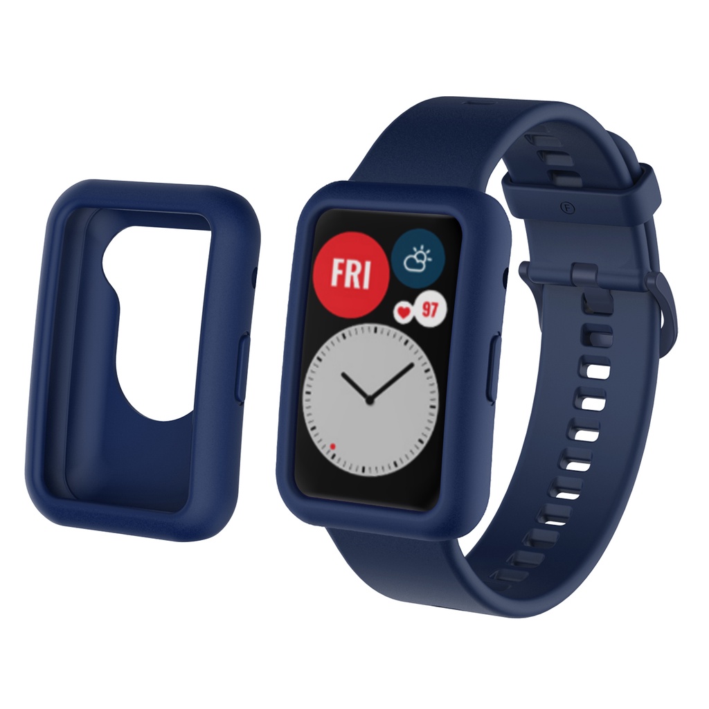 Dây Đeo Silicone 2 Trong 1 + Vỏ Bọc Silicon Mềm Cho Đồng Hồ Thông Minh Huawei Fit