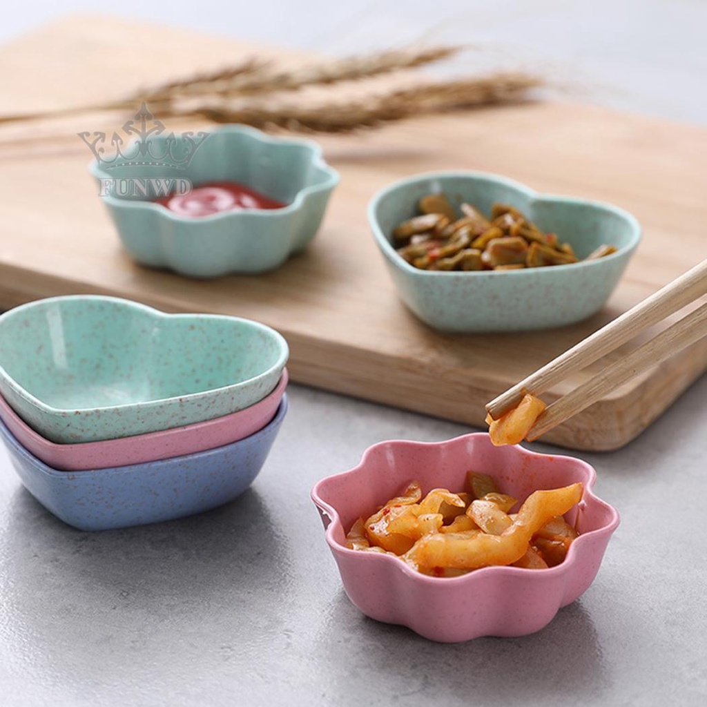 [Funny-]Dish Condiment Dipping Kitchen Lovely Sauce Small Sushi Wheat Straw Bowls