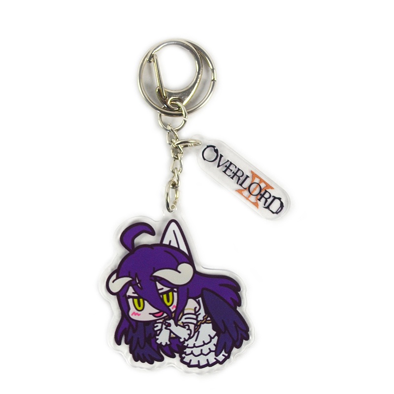 Móc Khóa Nhựa Acrylic Hình Jjiuad OVERLORD Hoạt Hình Hai Chiều