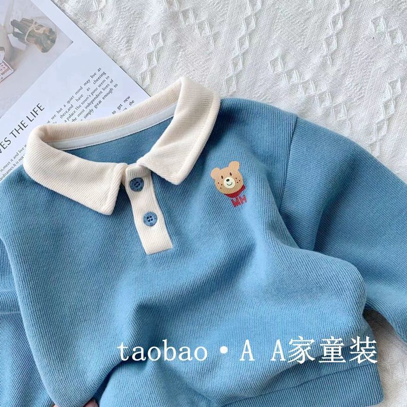 Áo Thun Polo Cotton Mềm Mại In Họa Tiết Hoạt Hình Phong Cách Nhật Hàn Thời Trang Cho Bé Trai