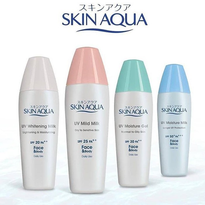 Kem Chống Nắng Sunplay Skin Aqua Cho Da Mặt, Toàn Thân Kcn Sữa/Gel Nắp Vàng/xanh/hồng/trắng