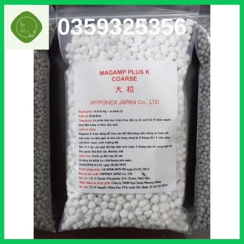 Phân bón tan chậm Magamp plus K hạt trắng 500g