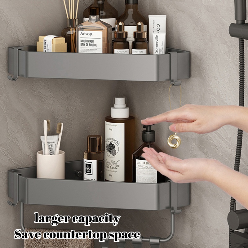 QQ Giá Đỡ Dầu Gội Gắn Góc Tường Đa Năng Tiện Dụng Cho Phòng Tắm