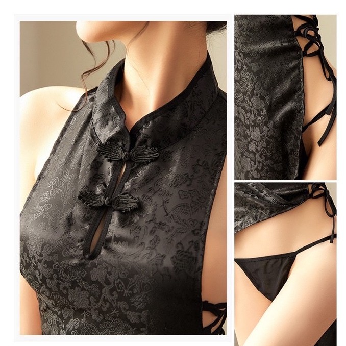 Cosplay Sườn Xám Sexy - Đồ Ngủ Quyến Rũ Xẻ Tà Đan Dây Hông Gợi Cảm Sweet House SX01 | BigBuy360 - bigbuy360.vn