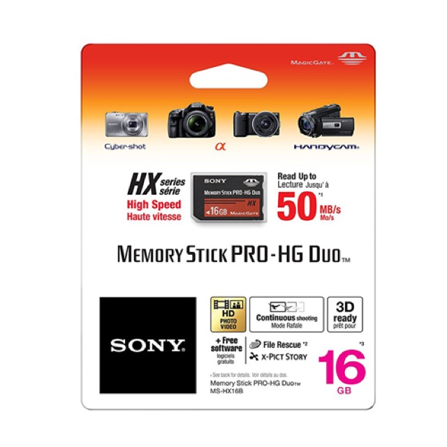  Thẻ nhớ Memory Stick Pro HX Duo 16GB Sony , Bảo hành 60 tháng