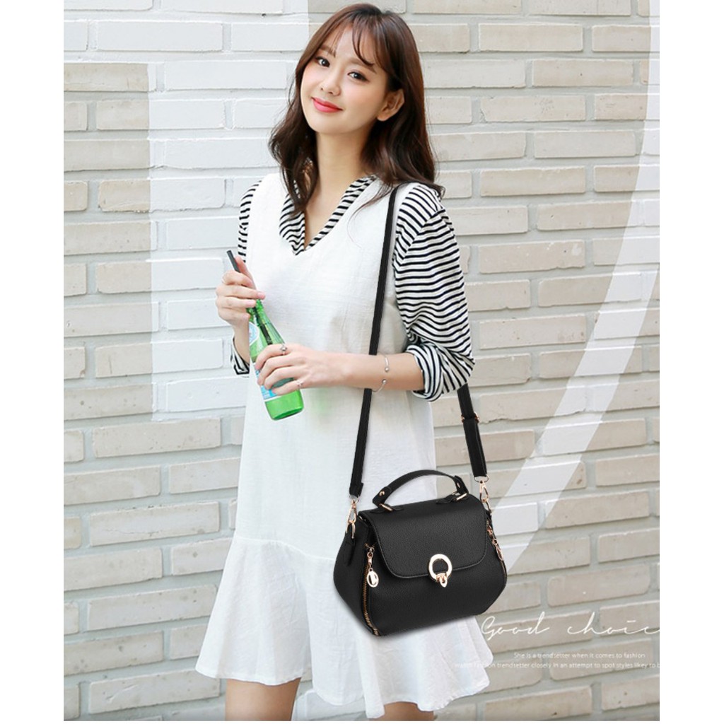 ( MUA TÚI TẶNG TAI NGHE )Túi xách nữ thời trang khóa hình tròn-TXC 298 | BigBuy360 - bigbuy360.vn