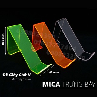 Combo 10 Kệ Đế Mica Trưng Bày Giày/Dép Kiểu Chữ V