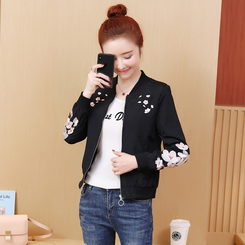 Áo bomber nữ, áo khoác nữ thêu hoa tay size 40-70kg 05-140919 (Hàng oder chuẩn hình 100%) | BigBuy360 - bigbuy360.vn