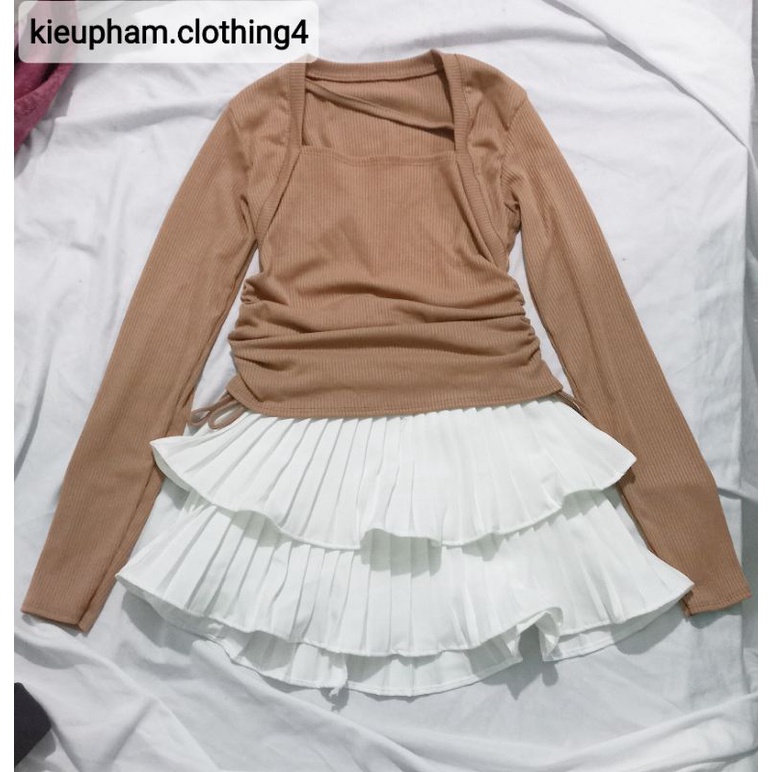 SET ÁO KIỂU TAY DÀI KÈM CHÂN VÁY