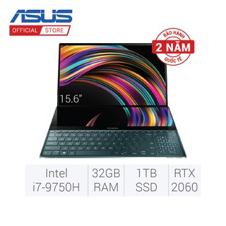 Laptop Asus ZenBook Pro Duo UX581GV-H2029T - Intel Core i7-9750H, 32GB RAM, HDD 1TB, Nvidia GeForce RTX 2060 6GB GDDR6, 15.6 inch