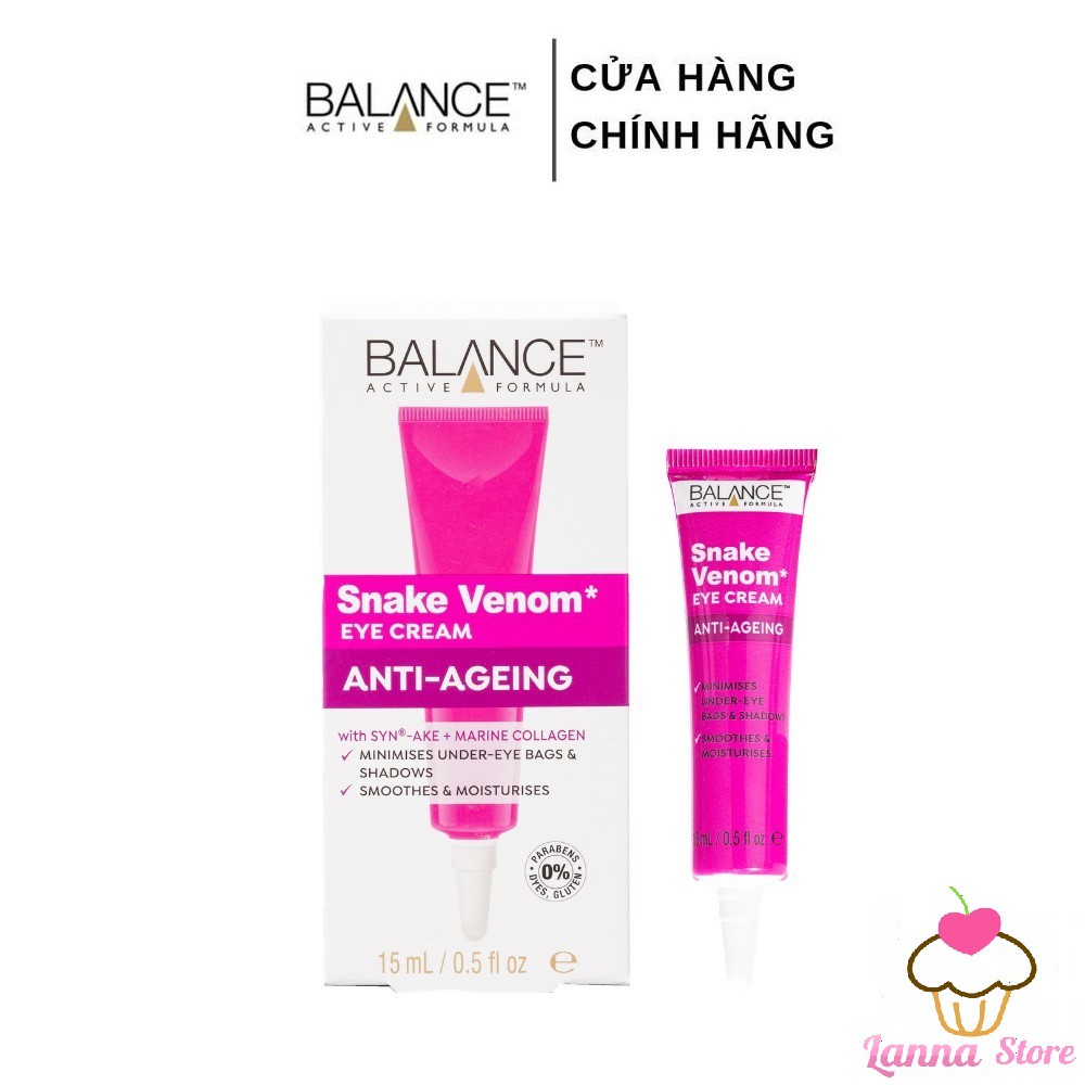 Kem mắt chống lão hóa nọc rắn Balance Active Formula Snake Venom 15ml - UK