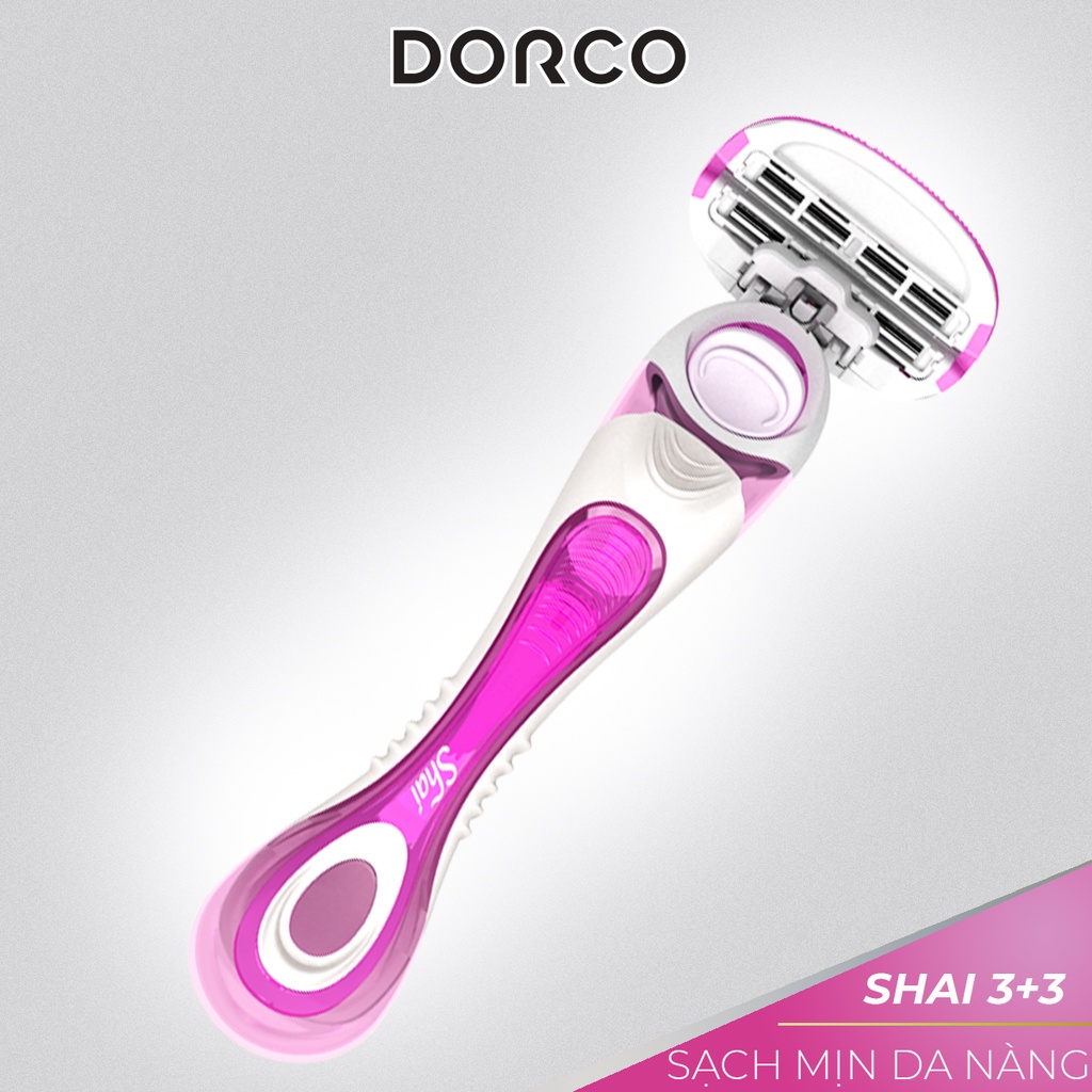 Combo 1 Bộ Dao Cạo Dorco Shai 3 Lưỡi Kép Và Hộp Lưỡi Dao Cạo Dorco Shai Cho Nữ