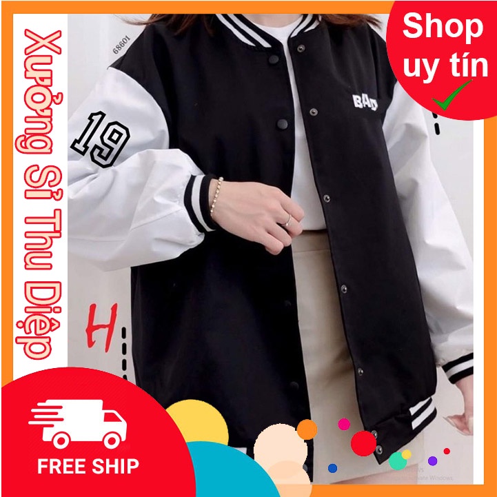 (tặng balo bất kì ) Áo gió BOMBER số 19 phối tay CH1