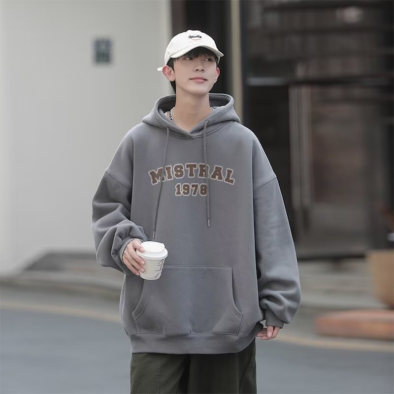 Áo hoodie Dáng Rộng In Chữ Phong Cách hip hop Hàn Quốc Thời Trang Mùa Đông Cho Nam Và Nữ