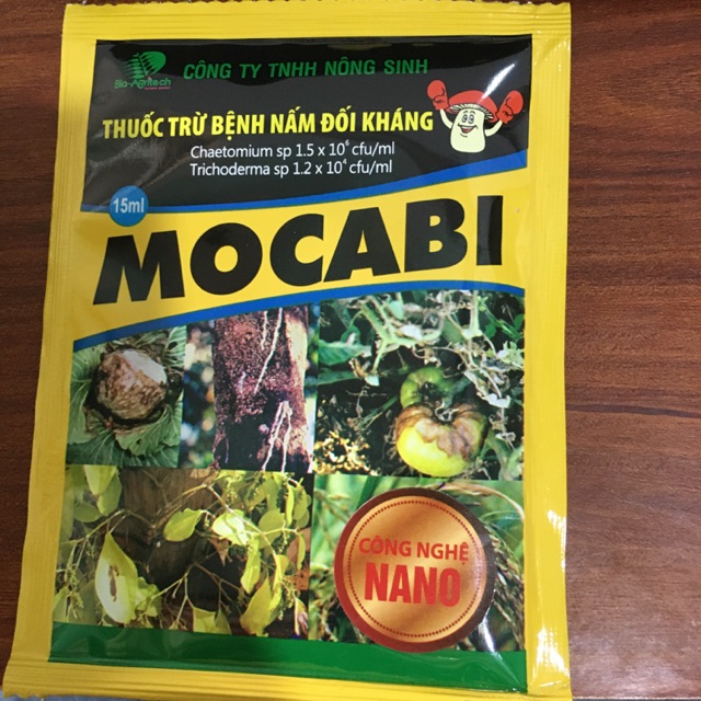 Mocabi thuốc trừ bệnh nấm đối kháng trị thối gốc, thối lá, héo vàng trên Lan , hoa kiểng , chuyên trị chết cây con