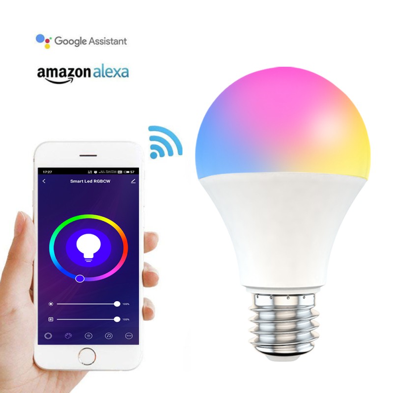 15W WiFi Smart Light Bulb E27 B22 Dimmable RGB+CCT 85-260V Smart Light Bulb Voice Control Work With Alexa Google Home TRUING