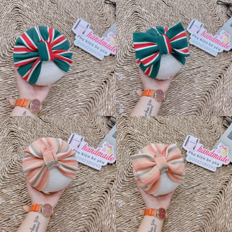 Nón vải hoạ tiết kẻ cute(4-7kg. 6-9kg)