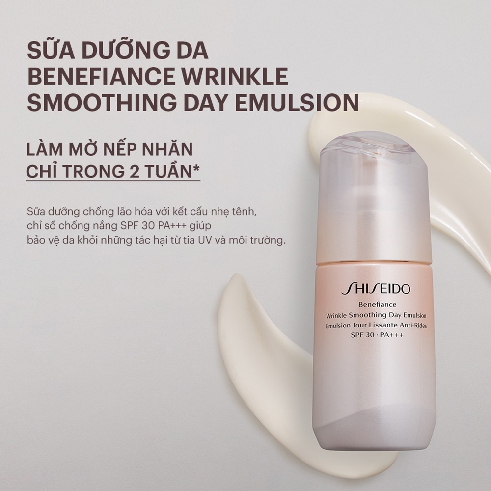 [Mã COSSHI03 giảm 10% đơn 600K] Sữa dưỡng da chống lão hóa Shiseido Benefiance Wrinkle Smoothing Day Emulsion 75ml