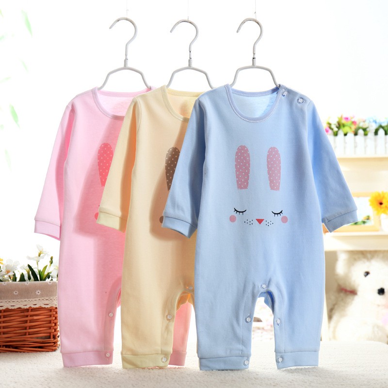 Áo liền quần cho bé cotton thun thoáng mát hình thú đáng yêu 112