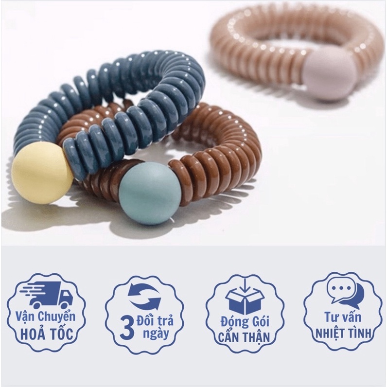 Thun buộc tóc kiểu xoắn ốc đơn giản phong cách Hàn Quốc dành cho nữ