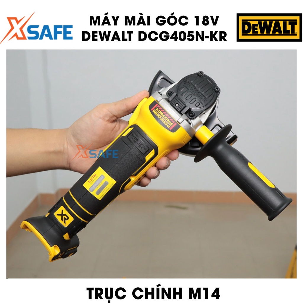 Máy mài góc 18V Max DEWALT DCG405N-KR Máy mài cầm tay DeWalt, trang bị đèn LED làm việc, động cơ không chổi than
