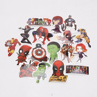 50pcs packed Bộ 50 miếng dán hình Marvel Avengers độc đáo