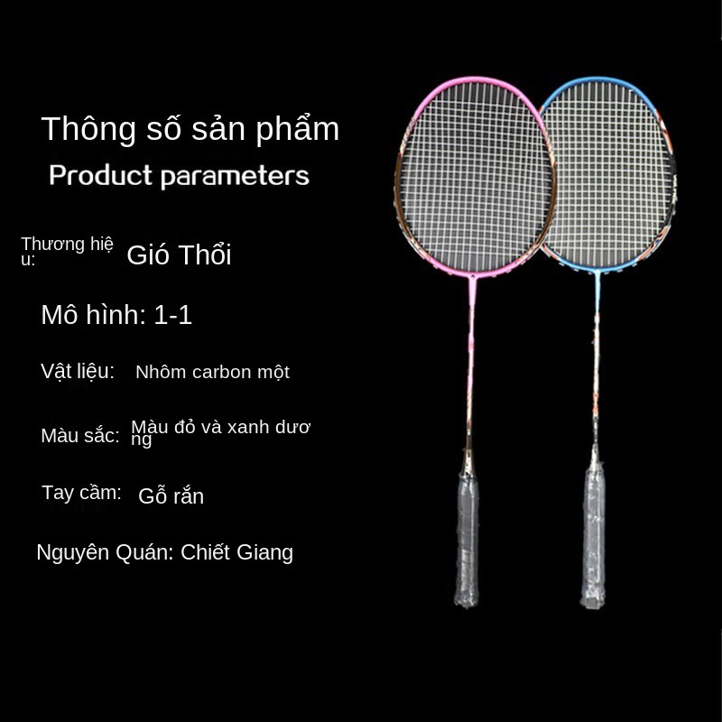 Nam cực bộ vợt cầu lông gió đôi bắn đích thực carbon bền người lớn trẻ em học sinh tiểu tấn công đơn chuyên nghiệp