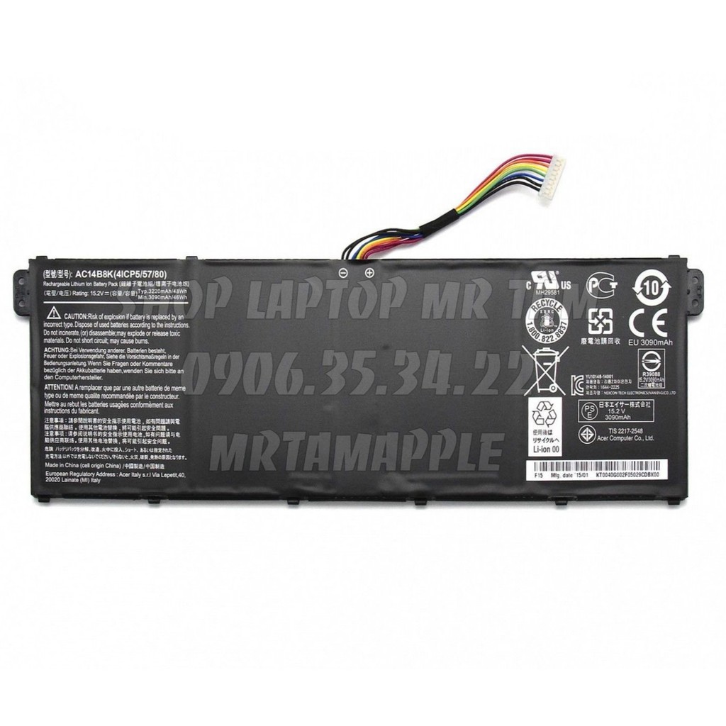 (BATTERY) Pin Laptop ACER V3-371 (AC14B8K) - 4 CELL -  Aspire V3-111, V3-371, V3-372, V5-132, E5-711, E3-111, E3-112