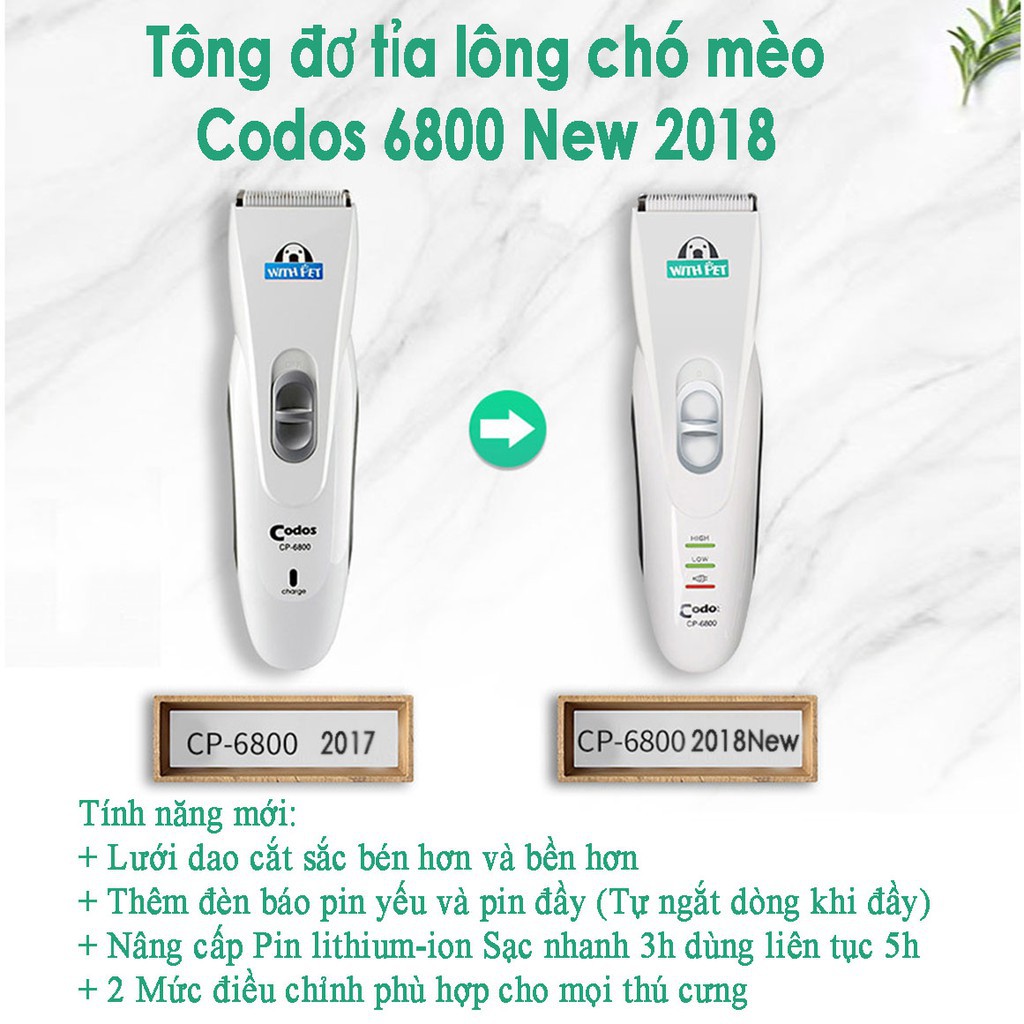 Tông đơ cắt lông cho thú cưng Codos CP 6800