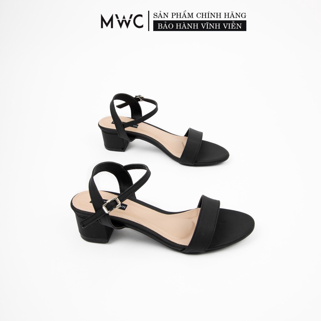 Giày Cao Gót Nữ Quai Ngang Đế Vuông MWC  Sandal Cao Gót Nữ Đế Cao 3cm Màu Đen Và Kem Siêu Xinh MWC NUCG-3956