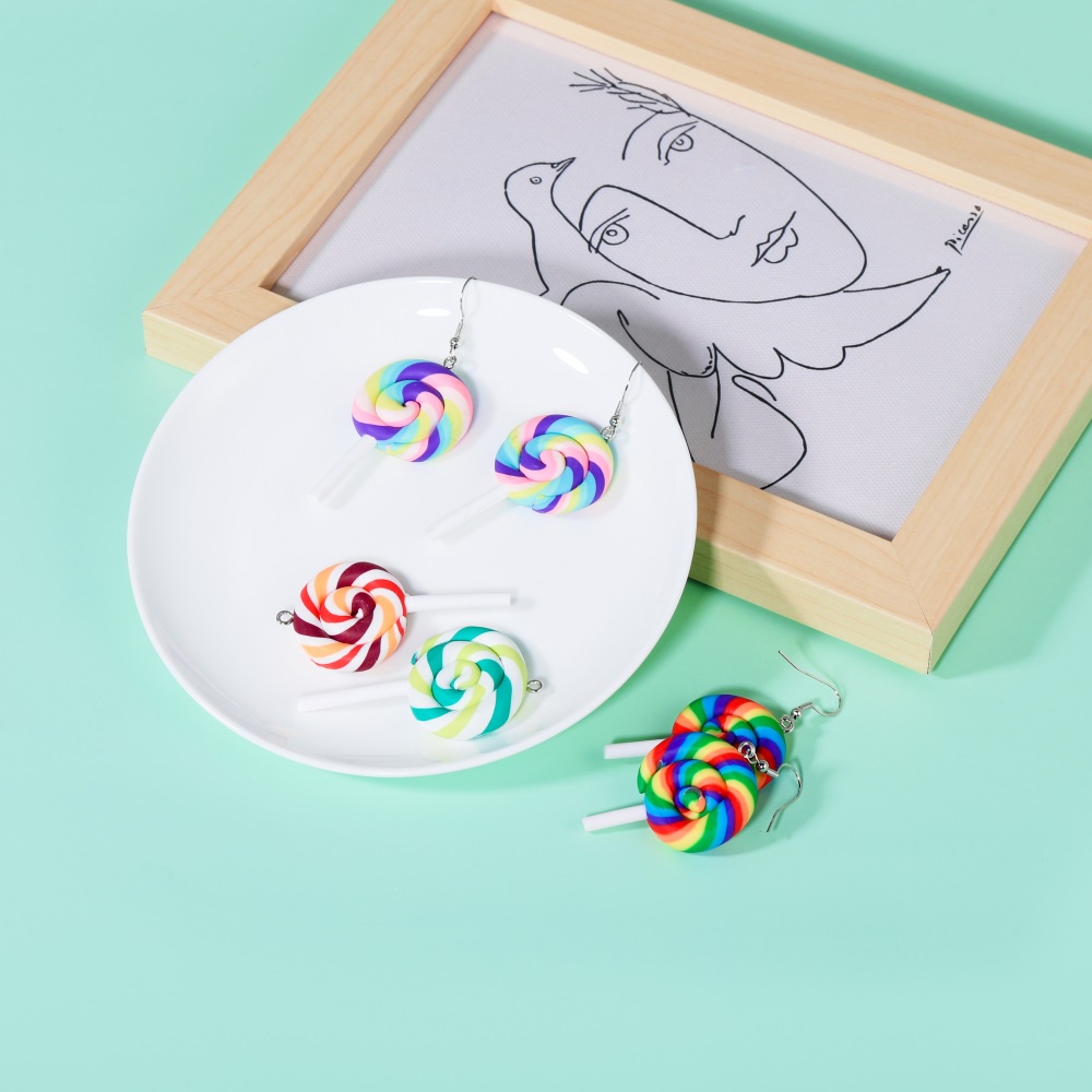 10 đồ trang trí ST.KUNKKA hình kẹo mút làm mặt dây chuyền/móc khóa/bông tai DIY thời trang