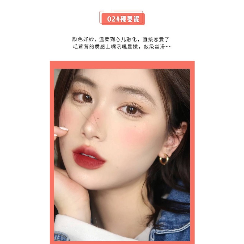 Son Kem Maffick Tông Nhung Lì Chống Nước Lâu Trôi Hình Nơ Dễ Thương 6 Màu Tùy Chọn Cho Bạn Gái