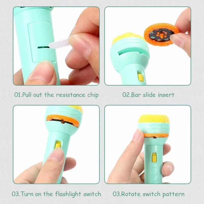 Đèn pin chiếu hình full bộ 80 hình cho bé thoả thích khám phá